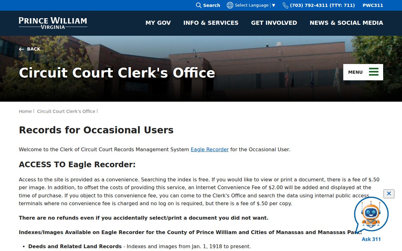 Woodbridge residents directory Eagle Recorder deed-index instructions