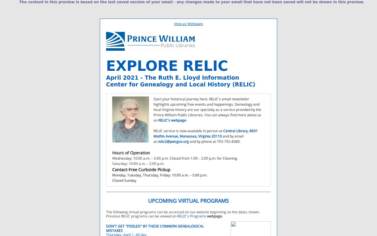 Woodbridge previous residents directory-year holdings at RELIC
